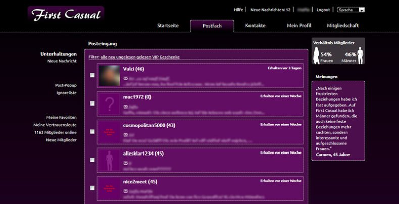 Casual dating portal