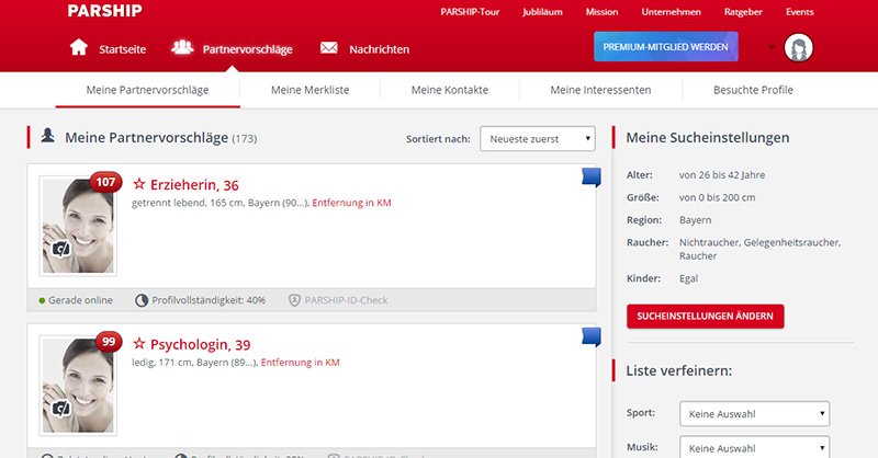 parship.de im test