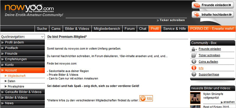 nowyoo.com Erotik Amateur Community Test - erotischekontakte.de
